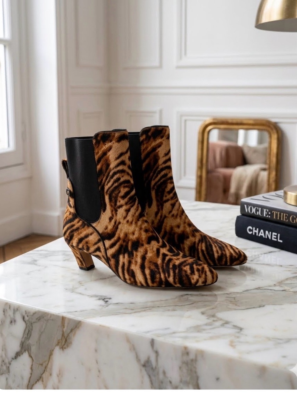 Sam Edelman Margot Boot Size 6.5 Mid Heel Ankle Boots in Brown and Black